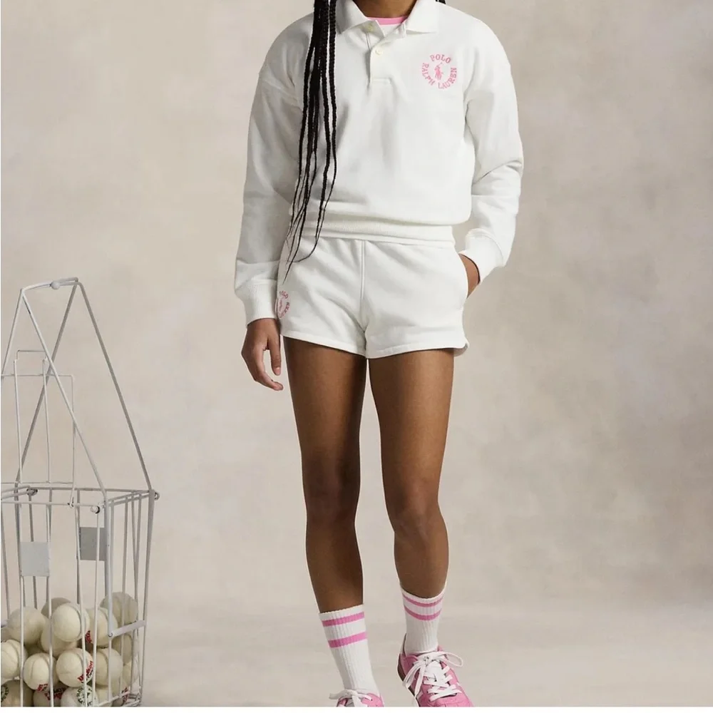 Kids! NWOT Ralph Lauren WHITE Sweatshirt with Pink Logo